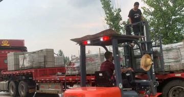 通化 黄金麻冰裂纹，地铺石装车