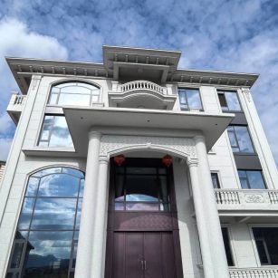 通化白麻别墅外墙干挂石材效果示例