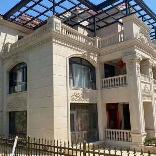 通化 黄金麻花岗岩荔枝面别墅外墙干挂