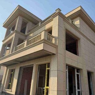 通化 黄金麻花岗岩石材荔枝面外墙干挂效果展示