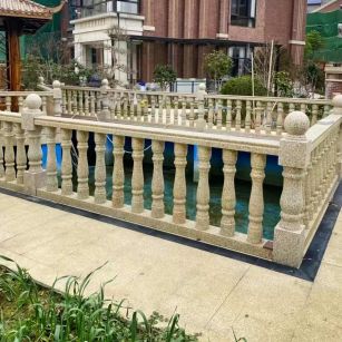 通化黄金麻花岗岩石材栏杆，扶手，将军柱，花瓶柱