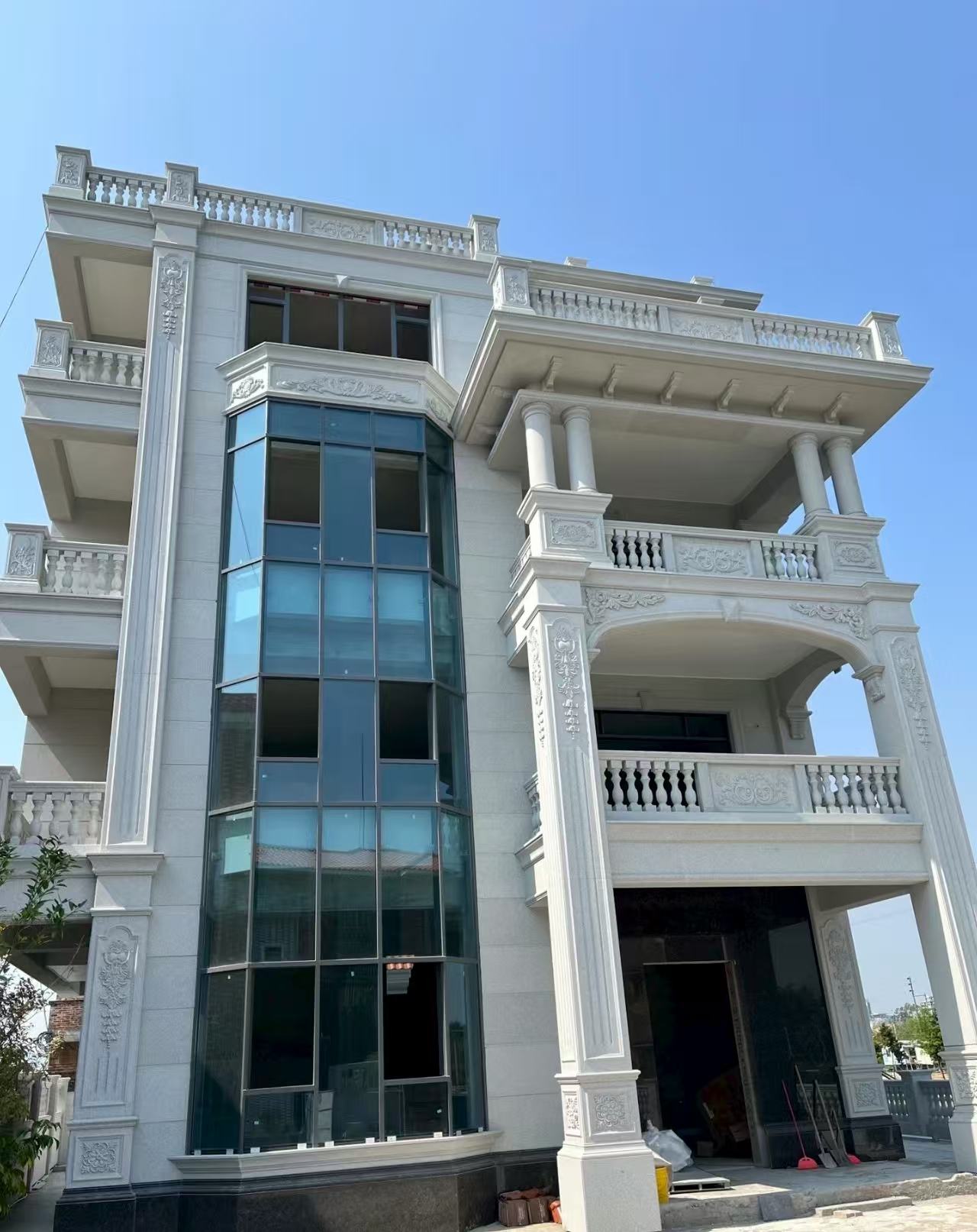 通化 白麻花岗岩别墅外墙干挂效果展示