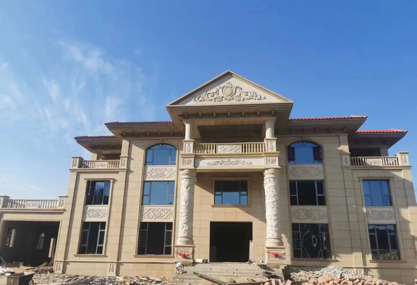 通化 黄金麻花岗岩别墅外墙干挂